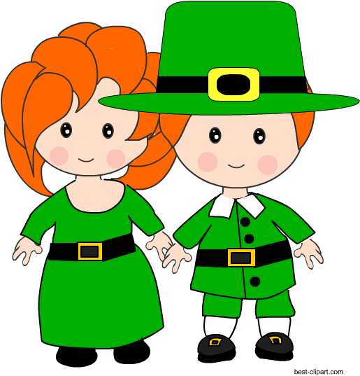 Saint Patrick's Day Boy And Girl Free Clipart Image - Saint Patrick's Day (550x550), Png Download
