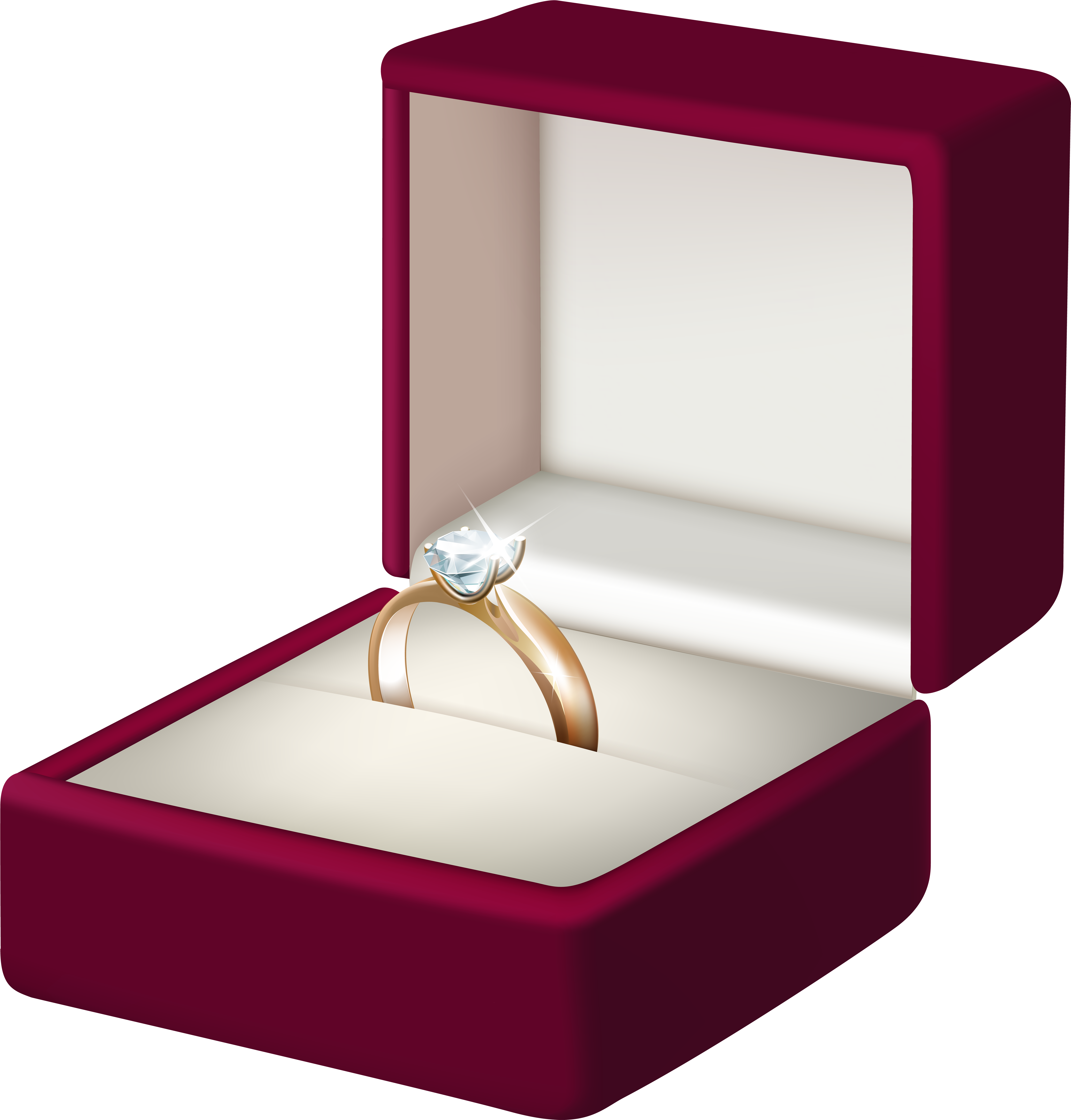 Engagement Ring Transparent Png Clip Art - Wedding Ring Box Png (575x600), Png Download