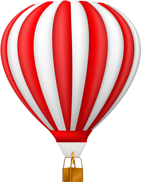 Red Hot Air Balloon Transparent Png Clip Art - Hot Air Balloon Png (465x600), Png Download