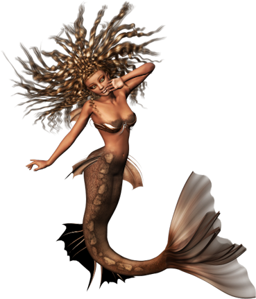 Bronze-mermaid - Mermaid Png (382x450), Png Download