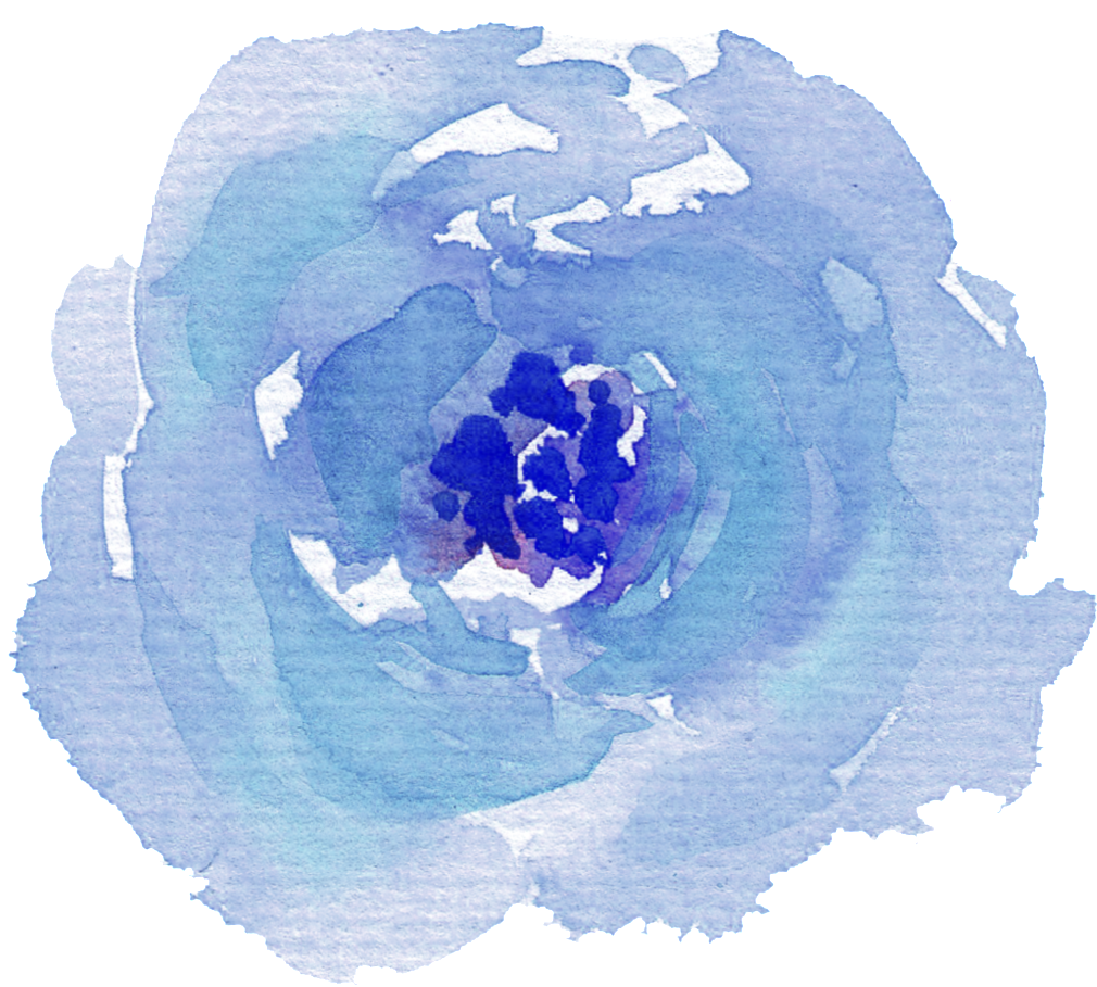 Hand Painted Purple Blue Watercolor Flower Png Transparent - Portable Network Graphics (1024x1037), Png Download