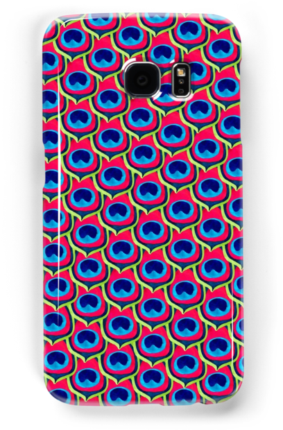 Watercolor & Digital Pattern Of Retro Inspired Peacock - Mobile Phone (500x700), Png Download