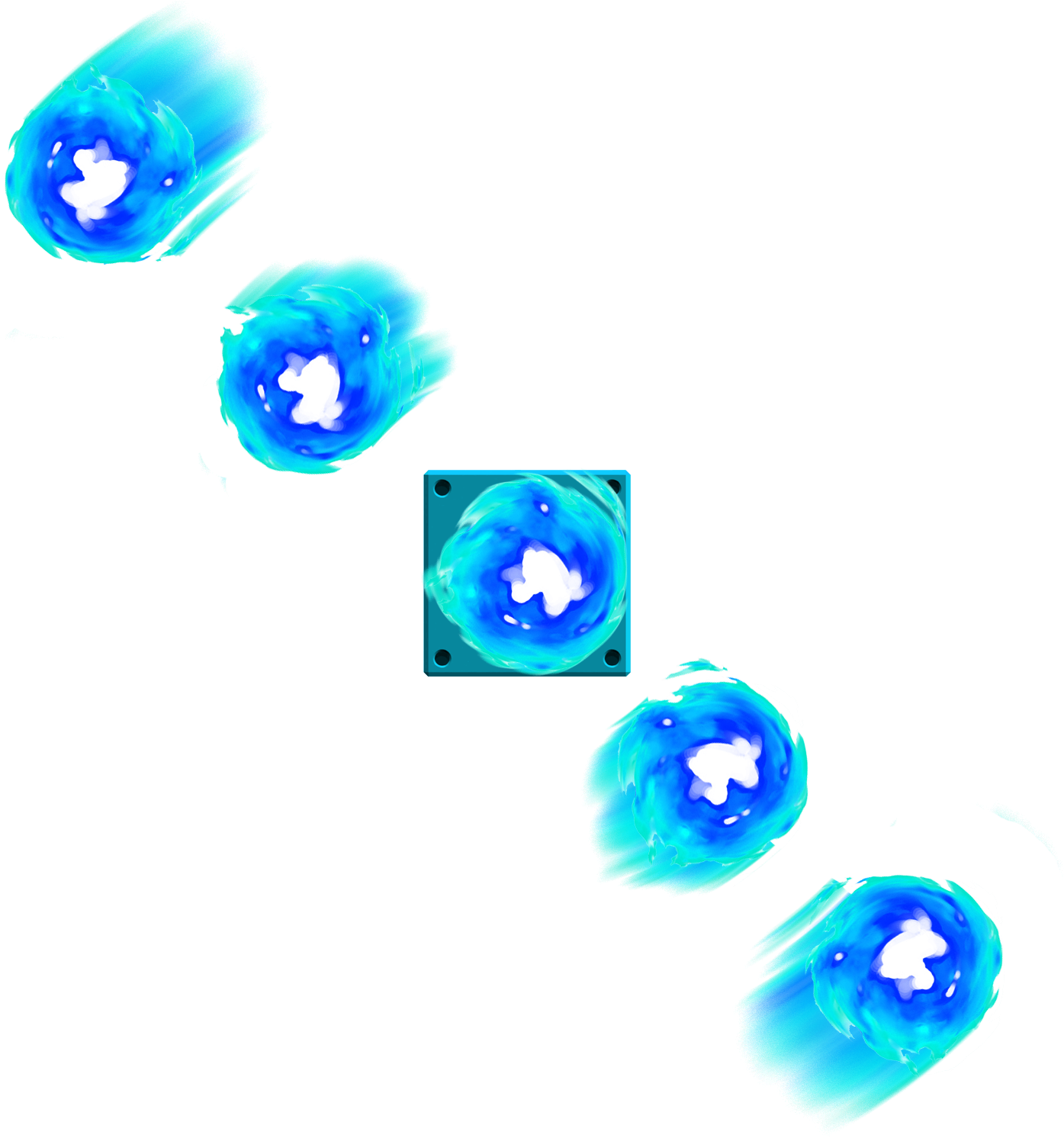 Blue Fire Bar - Pixel Art Blue Fire (1500x1500), Png Download