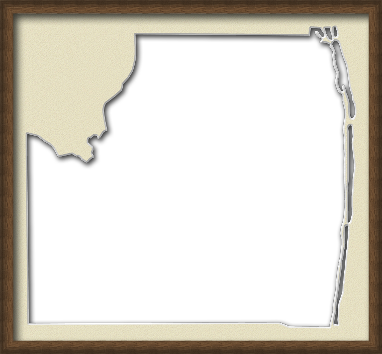 A Map Of Palm Beach With A Wood Picture Frame With - Png Wood Frames Png (768x712), Png Download