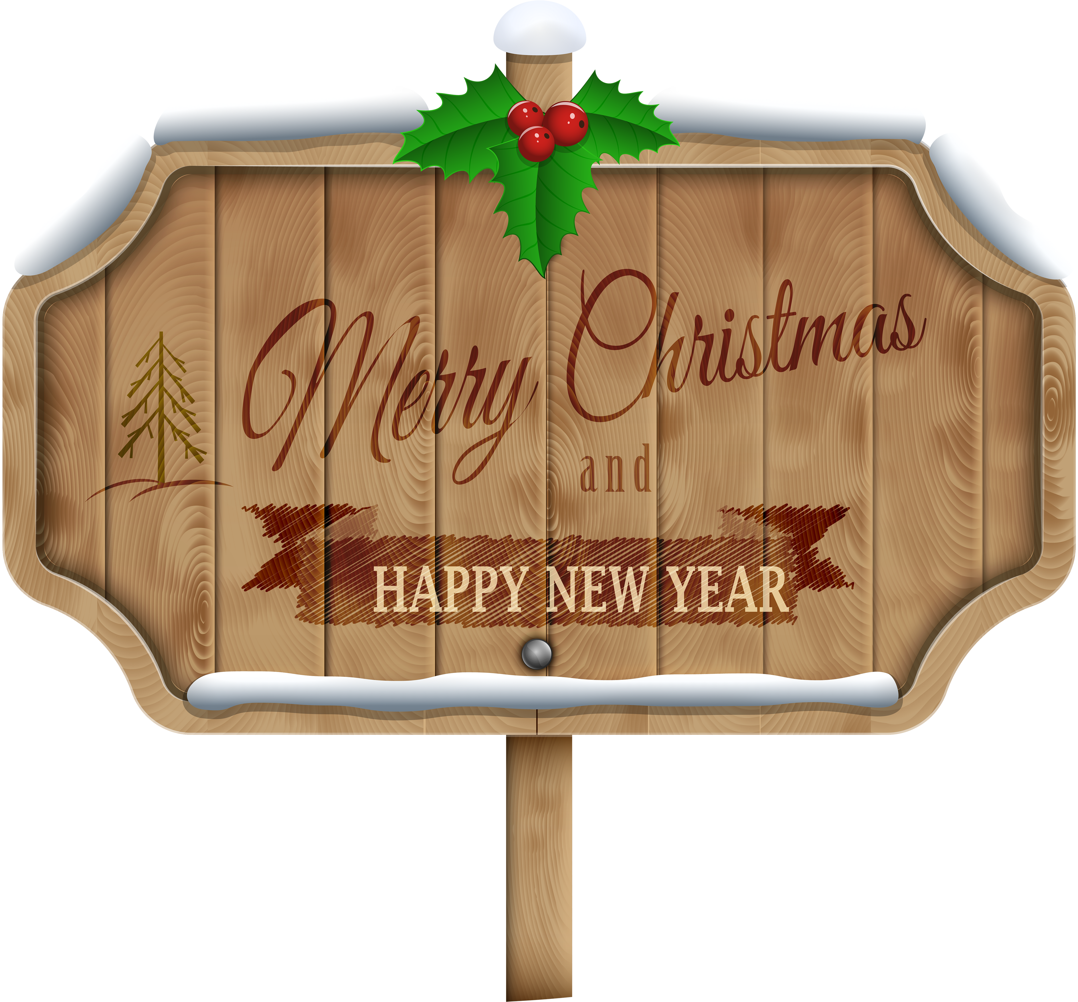 Merry Christmas Wood Png (4000x3678), Png Download
