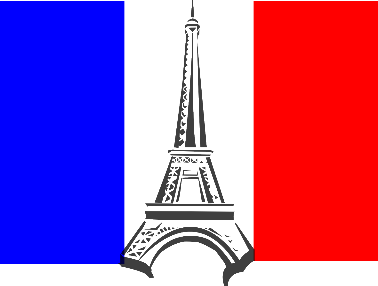 Eiffel Tower - French Flag Clipart (952x720), Png Download