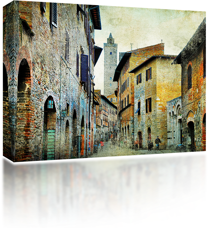 Tuscany Streets - Poster: Maugli-l's Medieval Tuscany. Streets Of San (1024x1024), Png Download