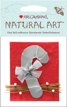 Silver Candy Cane, Stickers, Mrs - Mrs. Grossman's Natural Art-white Hydrangea (288x441), Png Download