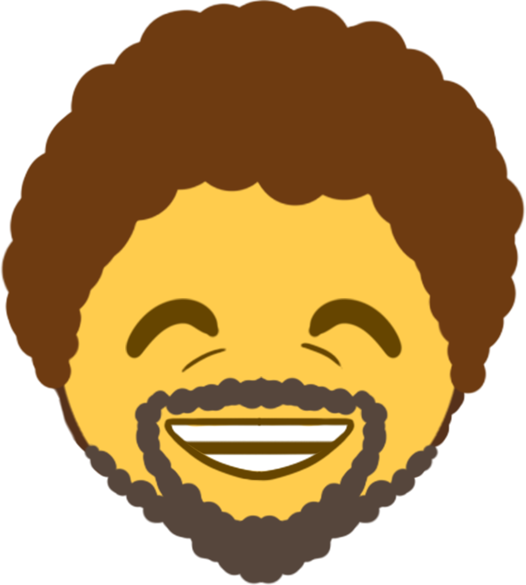 Bobross Discord Emoji - Bob Ross Face Cartoon (1041x1158), Png Download