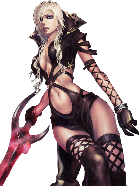 Hot Demon Girl - Anime Warrior Sexy Girl (581x800), Png Download