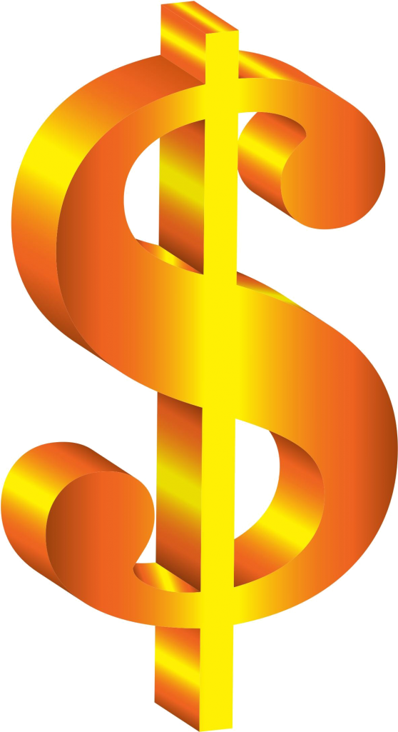 Golden Dollar Sign Png Image - Dollar Sign Clipart Transparent (557x1024), Png Download