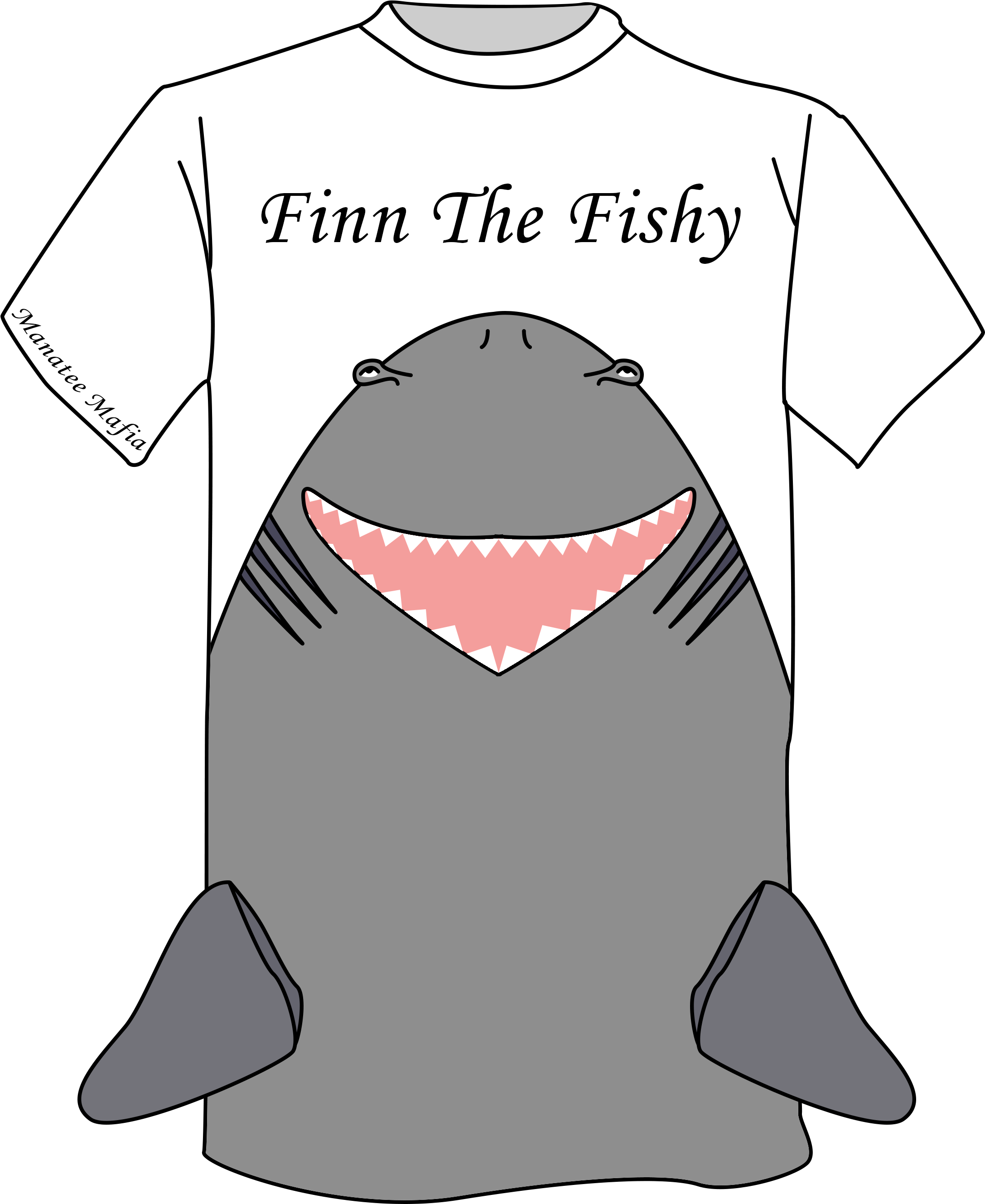 One Possible Design - Shark Fin Pocket Shirt (2480x3508), Png Download