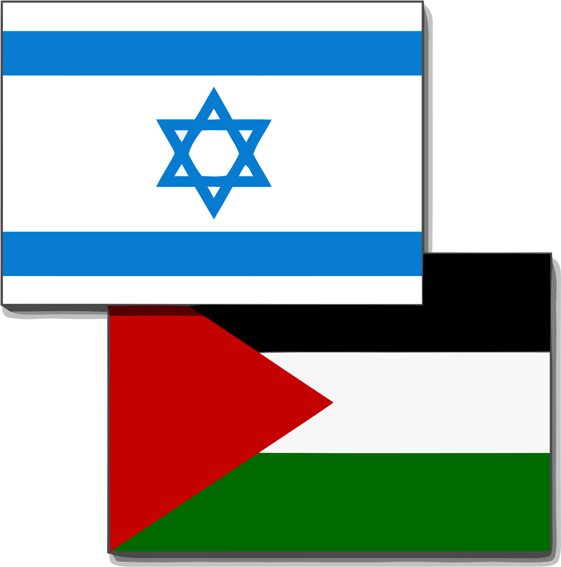 Palestine-israel Issue - Israel Palestine Flag (596x600), Png Download