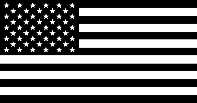 Usa, America, Flag, United States, Black And White - Solberg–hunterdon Airport (640x337), Png Download