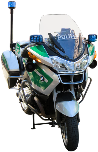Traffic, Vehicle, Motorcycle, Blue Light, Police, Use - Motorcycle (540x720), Png Download