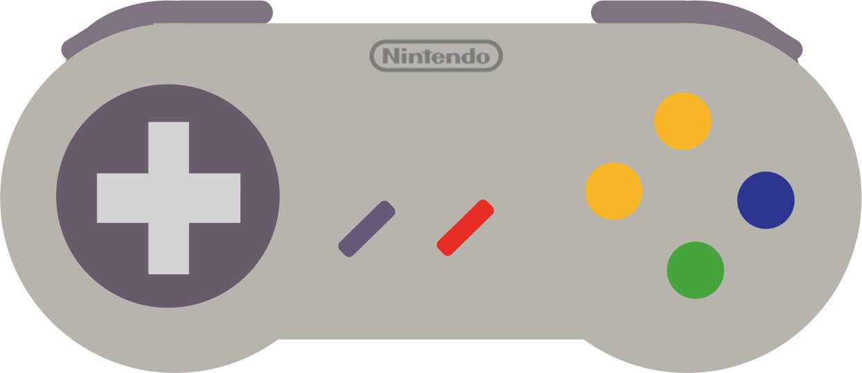 Snes Controllers Recolored To - Super Nintendo Controller Bmp (1241x537), Png Download