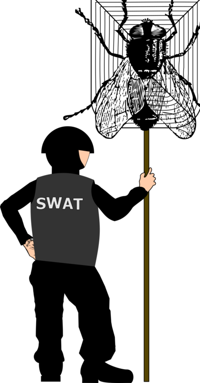 Drawing Swat Diagram Emergency Police - Cafepress Custom Housefly Throw Pillow (393x750), Png Download