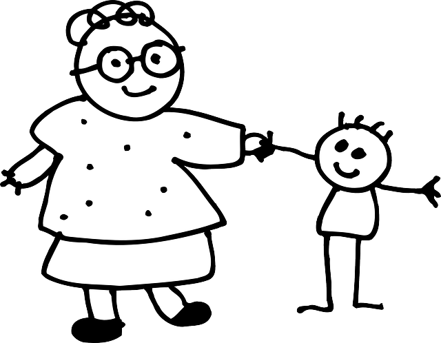 My Drawing Skills - Grandma Clip Art Black And White (640x498), Png Download