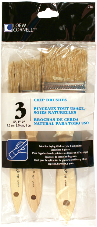 Loew Cornell Chip Brush Set - Chip Brush Set 3/pkg- (600x746), Png Download