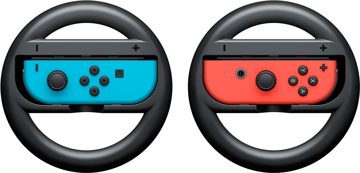 Joy-con Wheel Pair - Joy-con Wheel For Nintendo Switch - Black (1146x614), Png Download