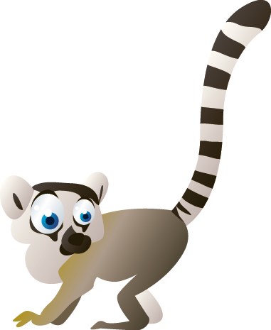 Kids Lemur Wall Sticker - Free Vector Animals (381x465), Png Download