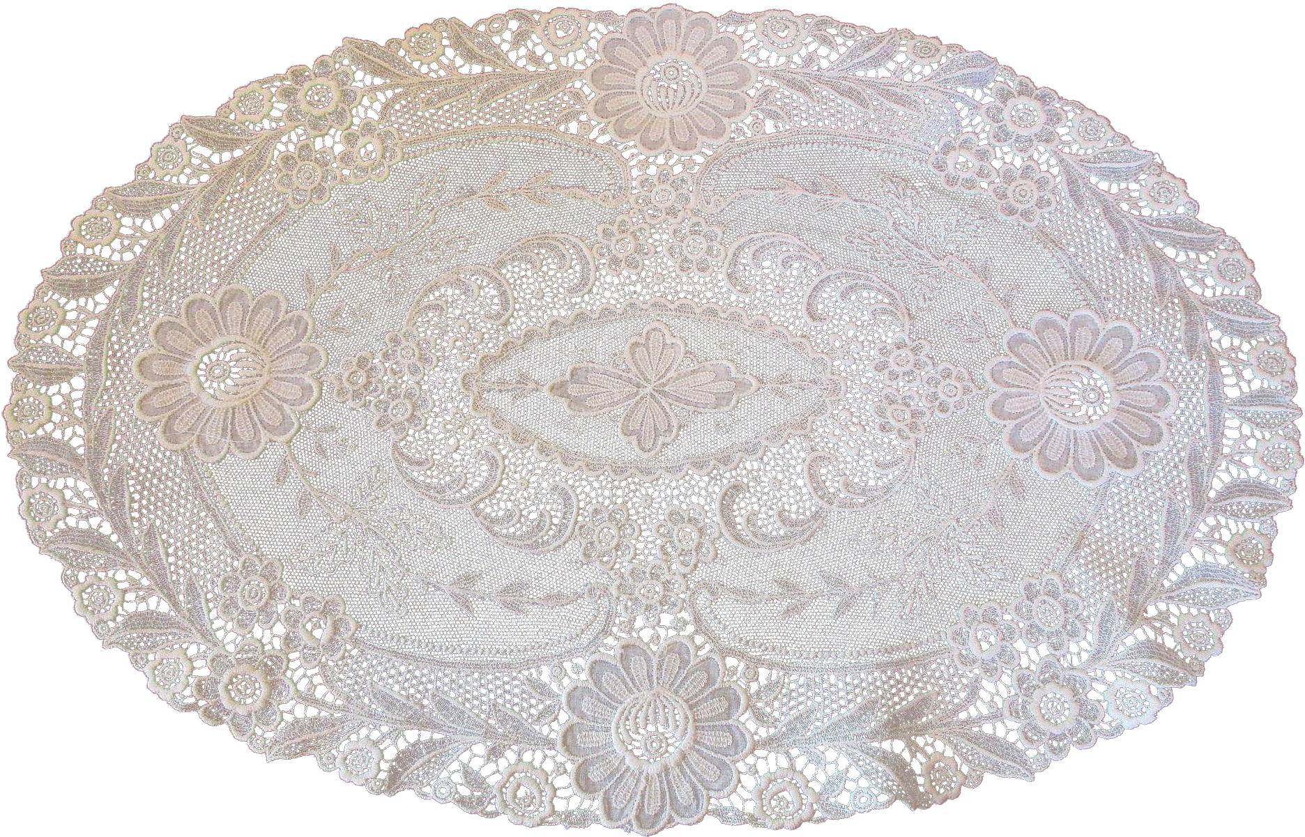 Large Vintage Oval Lace Doily Lace Doilies, Crochet - Doily (1871x1871), Png Download