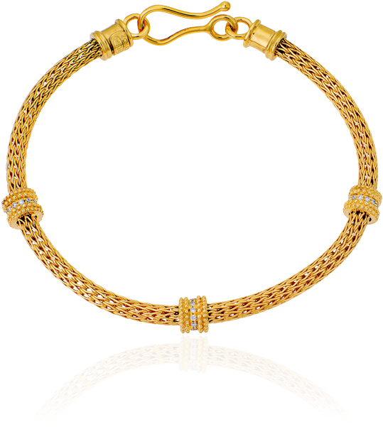 Snake Lace Bracelet In 18kt Yellow Gold Set With - Body Jewelry (1000x1000), Png Download