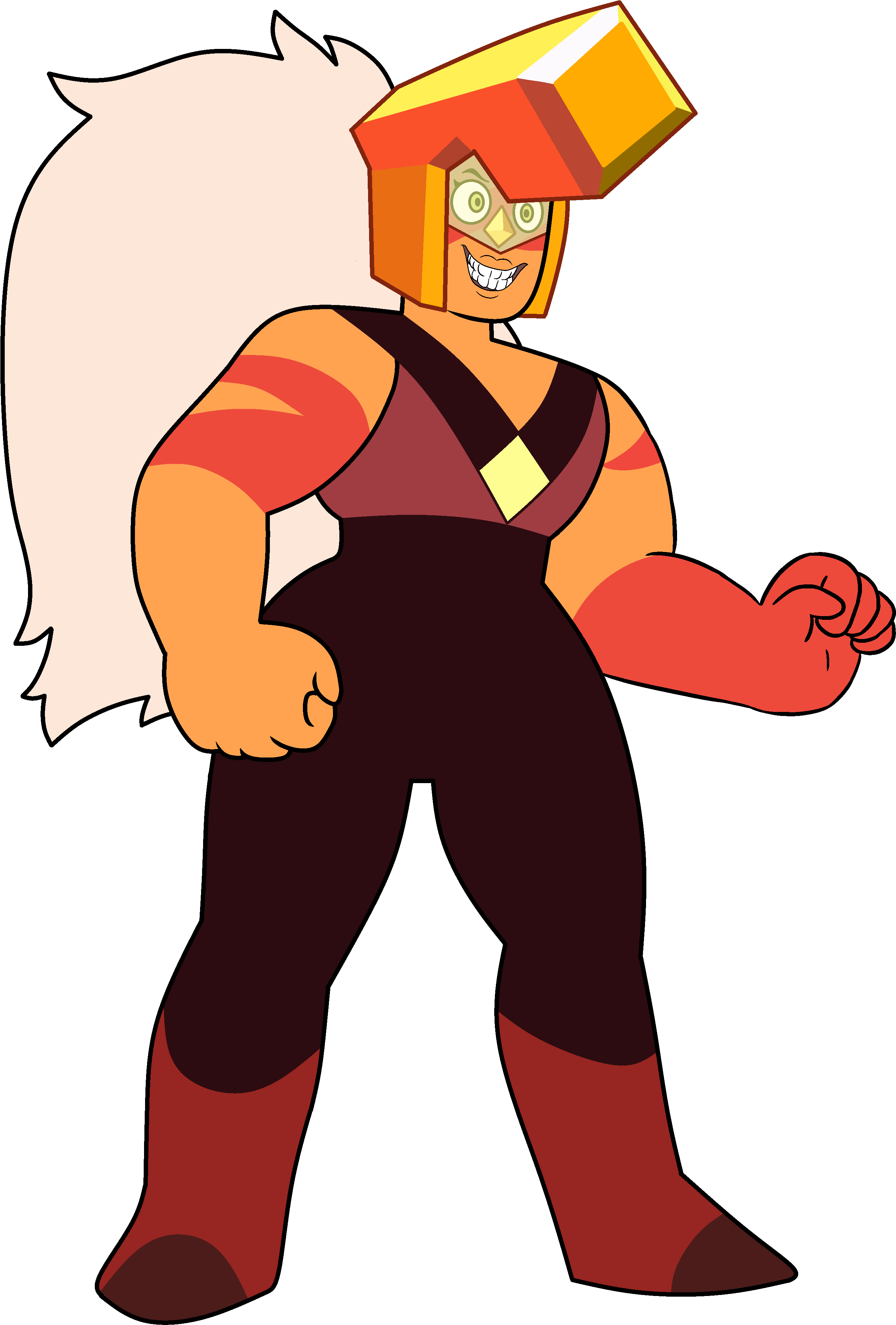 With Weapon 2 Fists And Creepy Smile - Steven Universe Jasper Fist (2948x4027), Png Download