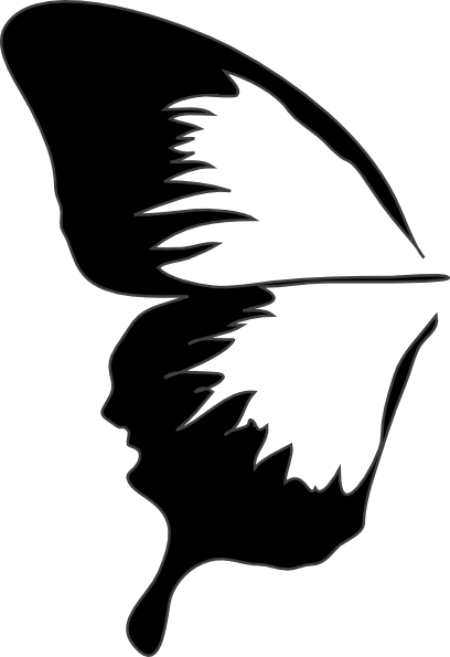 Half Of A Butterfly Clip Art - Butterfly Clip Art (408x595), Png Download
