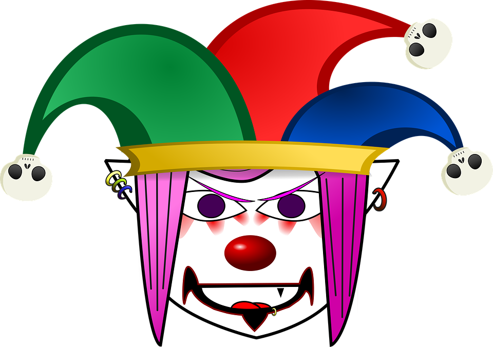 Creepy Clipart Jester - Payaso Bufon (960x676), Png Download