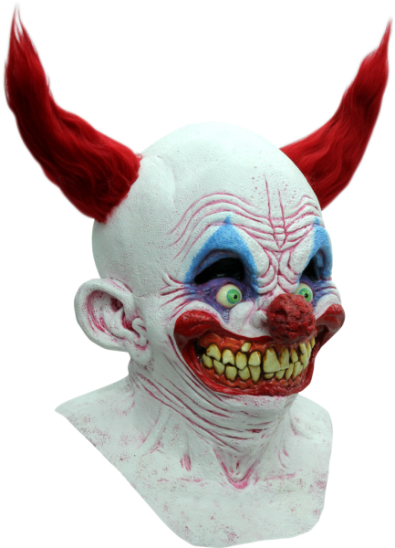 Adult Chingo The Clown Creepy Scary Circus Costume - Adult Womens Mens Deluxe Chingo The Clown Mask - Halloween (461x640), Png Download