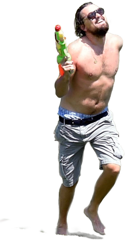 Here's A Template If You Want To Make Dicaprio Participate - Leonardo Dicaprio Funny Beach (410x782), Png Download