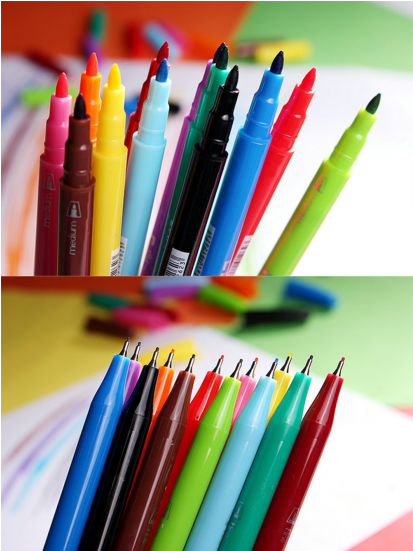 12 Pack Double Head Water Based Colored Pen, Fine & - Writing (550x550), Png Download