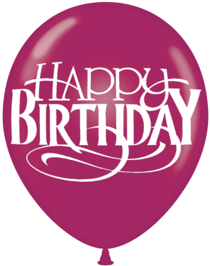 Happy Birthday Balloons In Maroon (386x386), Png Download