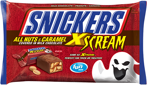 Snickers Xscream Fun Size Candy Bars 10 50 Oz Bag Great - Snickers Fun Size 10.59 Oz (500x500), Png Download