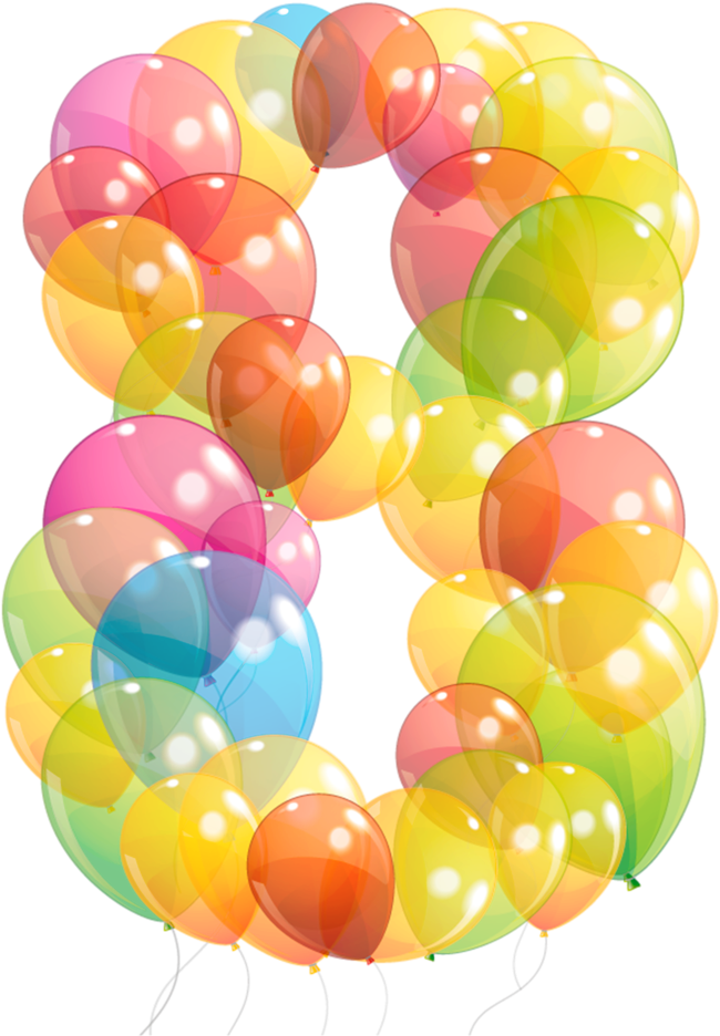 9 - Balloons Numbers Png (741x1024), Png Download