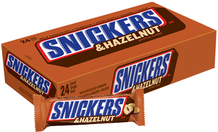 Snickers & Hazelnut Candy Bar - Snickers Hazelnut (500x500), Png Download