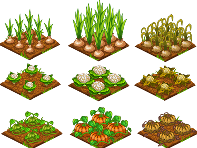 Picture Royalty Free Game Art Crops By Fulden Bilgi - Isometric Crops (400x300), Png Download