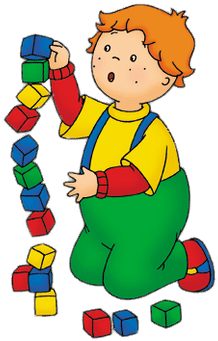 Caillou's Friend Leo Playing With Building Blocks - Leo El Amigo De Caillou (400x400), Png Download