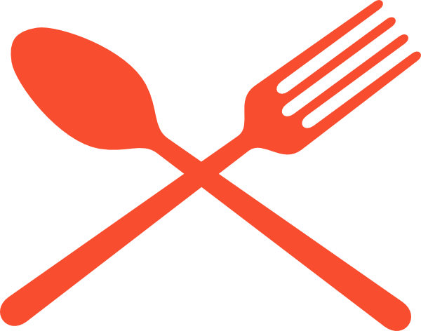 Red Spoon And Fork (600x472), Png Download