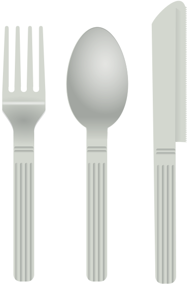 Fork And Spoon Clipart Png (417x600), Png Download
