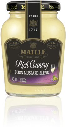 Maille Rich Country Dijon Mustard, 7oz - Maille Mustard Dijon 215g (480x456), Png Download