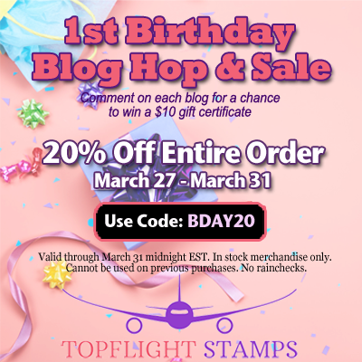 Topflight Stamps 1st Birthday Blog Hop - 2018 (400x400), Png Download