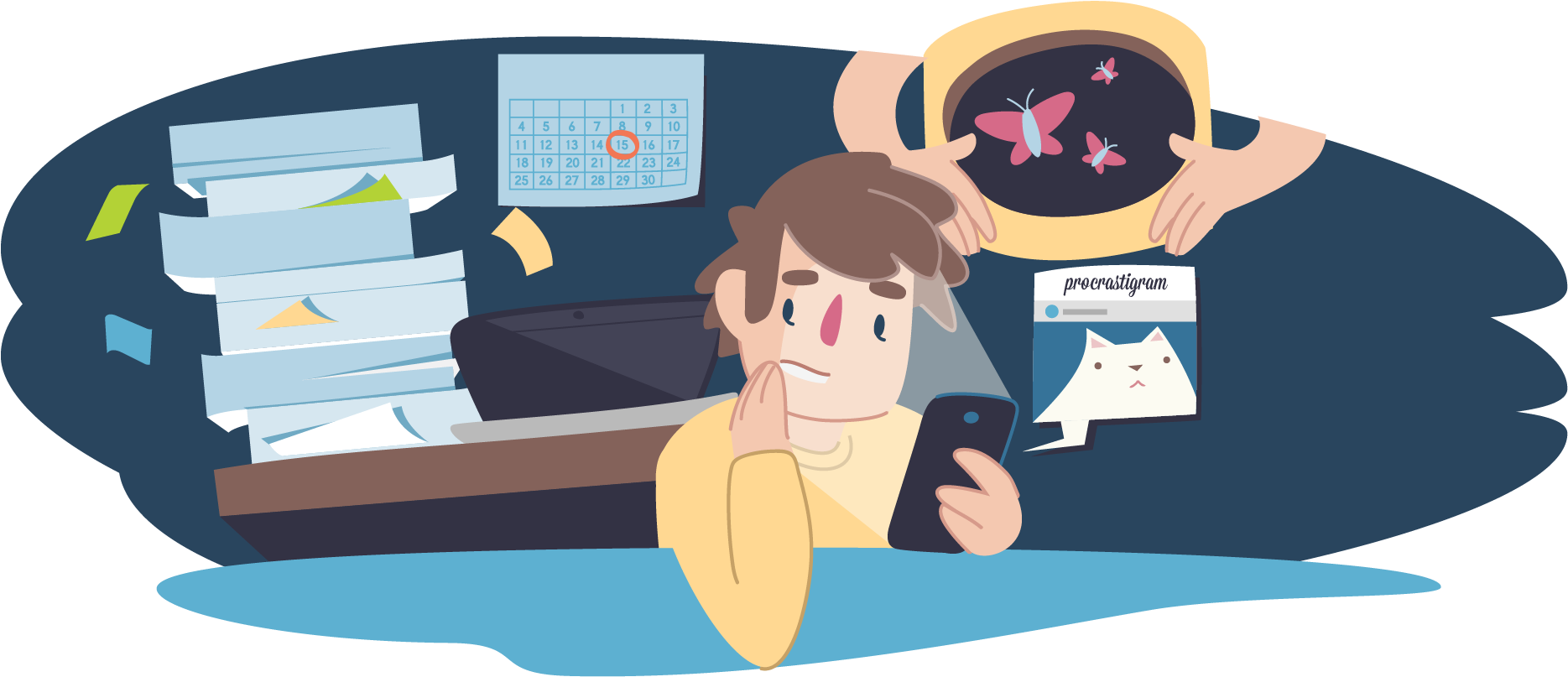 Exam Stress - Afrontamiento Del Estres Dibujos (1888x806), Png Download