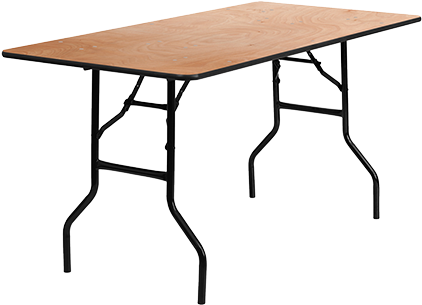 Flash Furniture Rectangular Wood Folding Banquet Table (500x500), Png Download