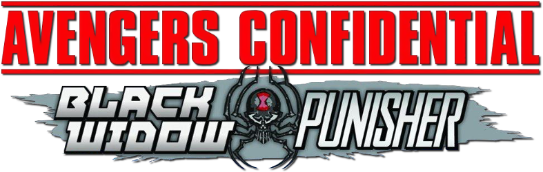 Black Widow & Punisher Image - Avengers Confidential Black Widow & Punisher Logo (800x310), Png Download