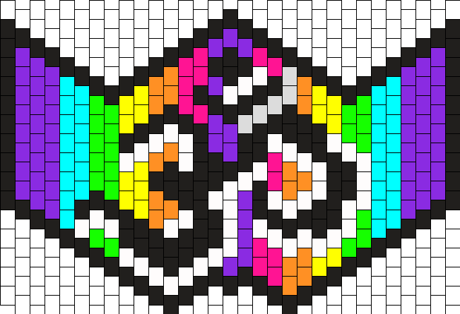 Rainbow Om Ninja Mask Bead Pattern - Om Kandi Mask Pattern (651x445), Png Download