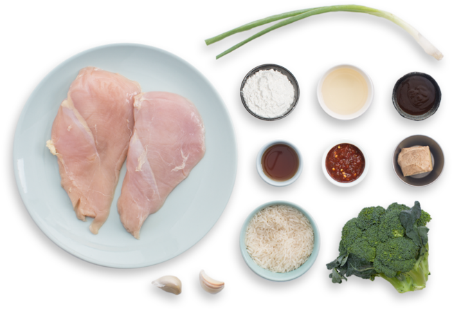 Spicy Hoisin Chicken & Broccoli With Garlic Rice - Garlic (700x477), Png Download