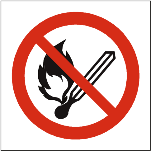 No Open Flame Symbol Sign - No Open Flames Sign (600x600), Png Download