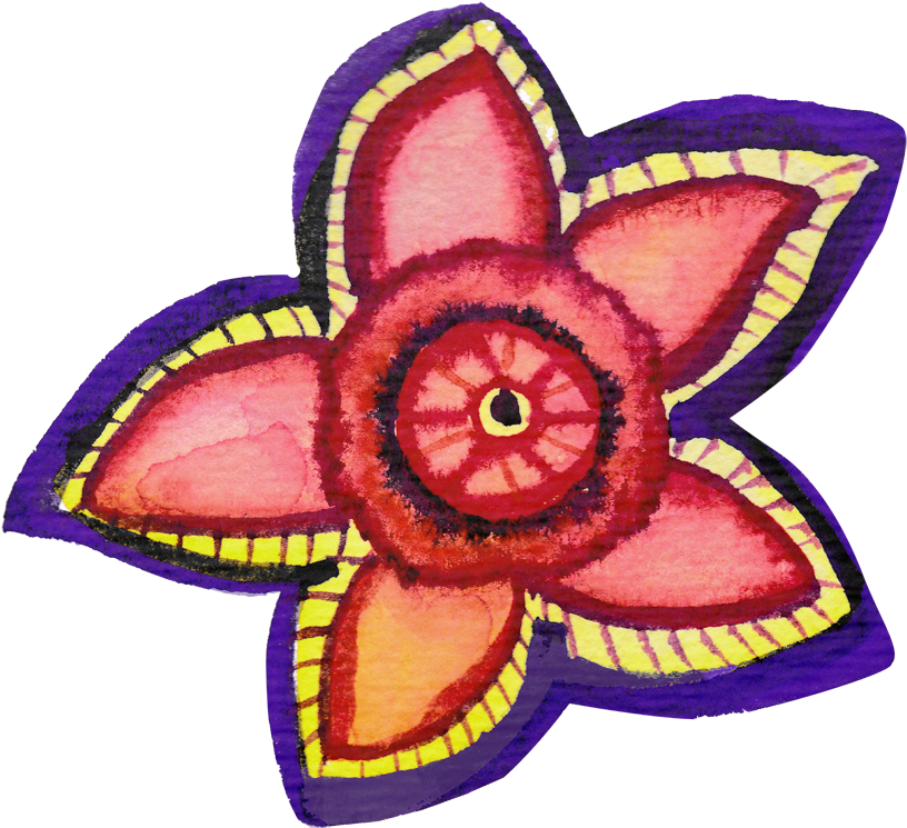 Fiesta Flores 10 Hand Painted Watercolor Flowers 300 - Watercolor Painting (900x821), Png Download